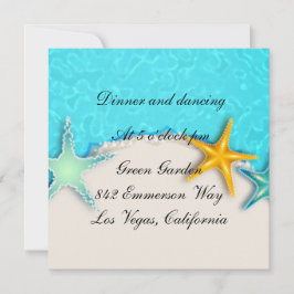 Hübsche Starfish Summer Beach Empfang Card Einladung