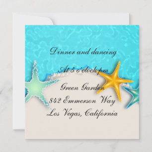 Hübsche Starfish Summer Beach Empfang Card Einladung