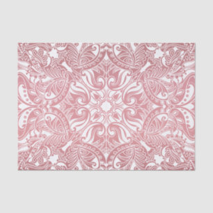 Hübsche staubige Rose und Weiß Paisley Seidenpapier