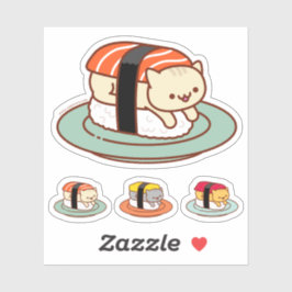 Hübsche Stickers - SUSHI CATS - SALMON Aufkleber