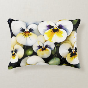 Hübsche Stiefmütterchen Aquarellmalerei Dekokissen