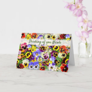 Hübsche Stiefmütterchen bekommen gute Wünsche Karte