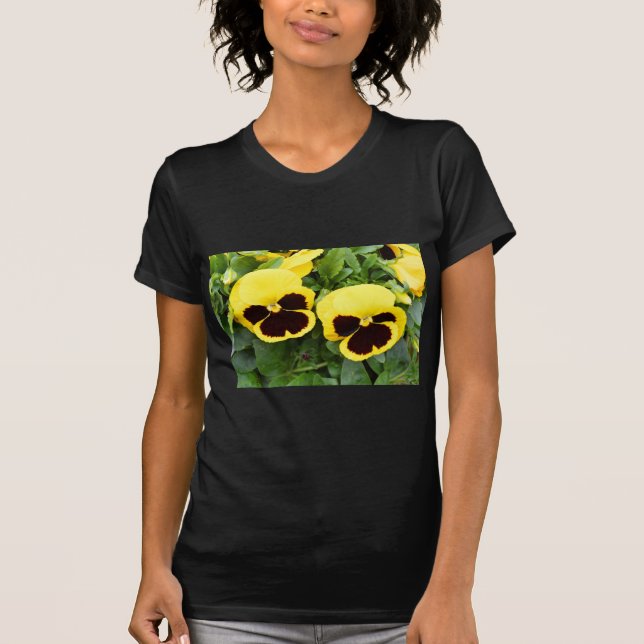 Hübsche Stiefmütterchen Blumenmode T-Shirt (Vorderseite)