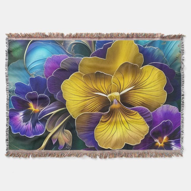 Hübsche Stiefmütterchen Decke (Vorderseite)