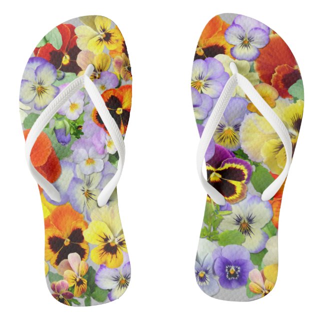 Hübsche Stiefmütterchen Flip Flops (Fußbett)