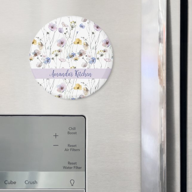 Hübsche Stiefmütterchen in Aquarellfarben Personal Magnet (In Situ (Kühlschrank))