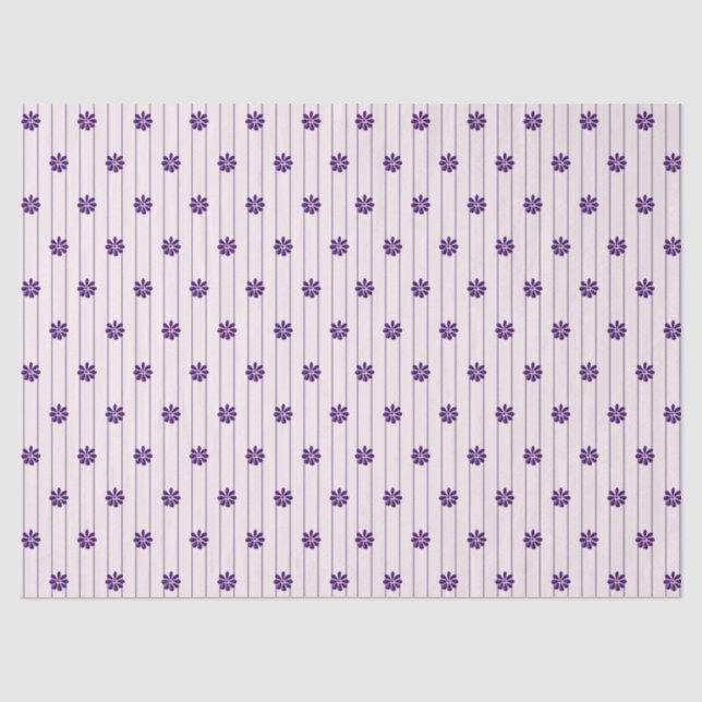 Hübsche Streifen und violette Blumen Seidenpapier (Vorderseite)