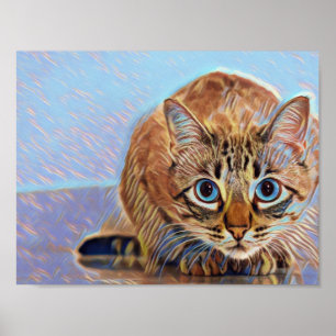 Hübsche süße Katze blaue Augen Poster
