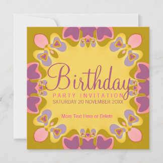 Hübsche süße Pastelle Geburtstagsparty Einladung