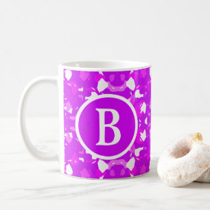 Hübsche symmetrische Zeichen in Rosa und Weiß Kaffeetasse