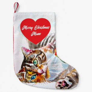 Hübsche Tabby-Katze Frohe Katzen Weihnachtsstrumpf Kleiner Weihnachtsstrumpf