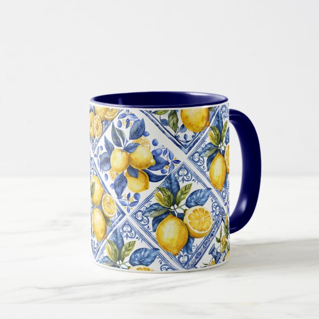 Hübsche Talavera-Tile-Multimedia-Lemons Tasse (VorderseiteRechts)