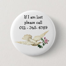 Hübsche Taube mit Rose, Kontakt mit Kindern