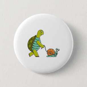 Hübsche Tiere, Schildkröten und Schnecken Button