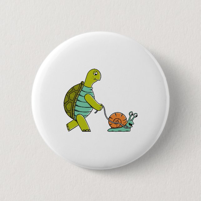 Hübsche Tiere, Schildkröten und Schnecken Button (Vorderseite)