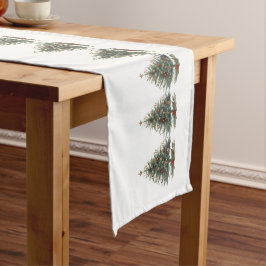 Hübsche traditionelle Weihnachtsbäume Mittelgroßer Tischläufer