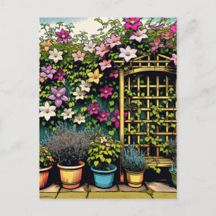 Hübsche Trellis und Töpfe von Pflanze Postkarte