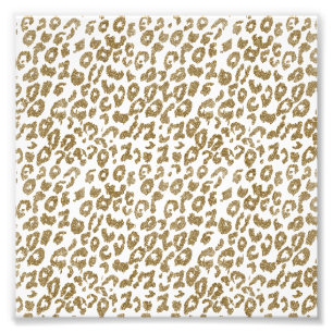 Hübsche trendige Imitate Gold Glitzer Leopardendru Fotodruck