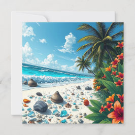 Hübsche tropische Strandlandschaft | Leer Karte