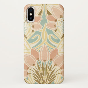 hübsche Tulpen Art Nouveau Blumenmuster iPhone X Hülle
