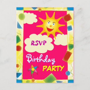 Hübsche UAWG - BIRTHDAY-Postkarte Einladungspostkarte