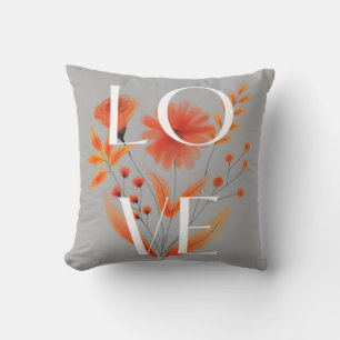 Hübsche und einfache Orangen-Blume Wohngestaltung  Kissen