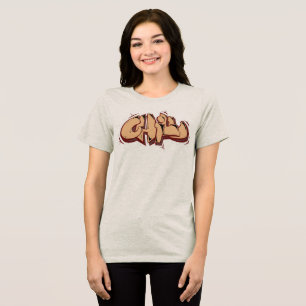 Hübsche und moderne Graffiti Schokoladenbraun Tri-Blend Shirt