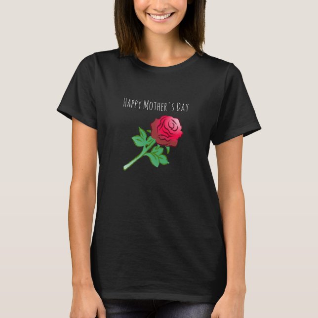Hübsche und schöne rote Rose T-Shirt (Vorderseite)