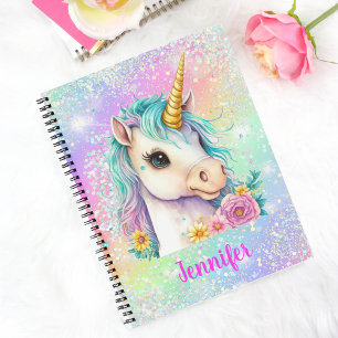 Hübsche Unicorn Sparkle Rainbow School Notizbuch