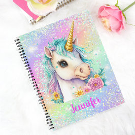 Hübsche Unicorn Sparkle Rainbow School Notizbuch