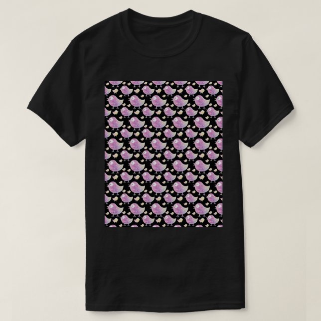 Hübsche Valentinvögel T-Shirt (Design vorne)