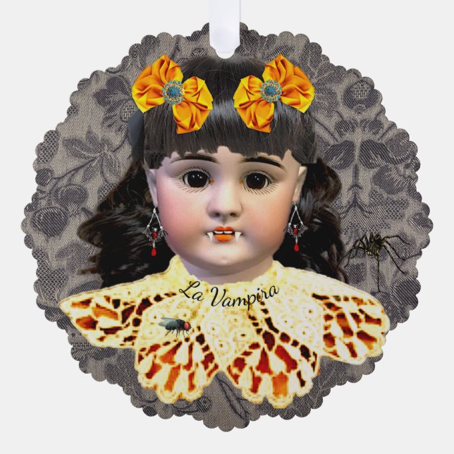Hübsche Vampire Doll Ornament Card Karte (Vorderseite)