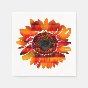 Hübsche vibrierende brennende Sonnenblume Serviette