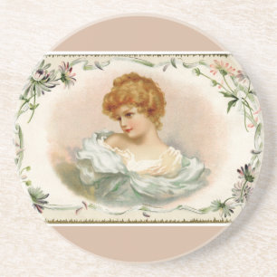 Hübsche Viktorianische Lady Floral Getränkeuntersetzer