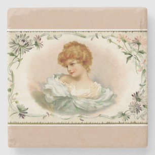 Hübsche Viktorianische Lady Floral Steinuntersetzer