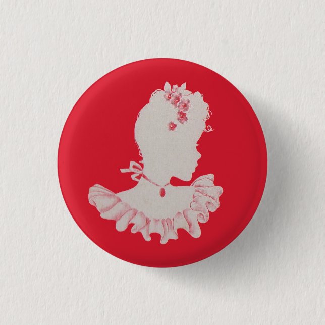 hübsche Viktorianische Silhouette Button (Vorderseite)