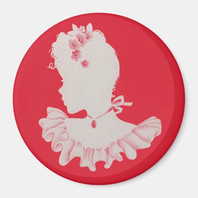 hübsche Viktorianische Silhouette Magnet (Vorne)