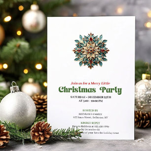 Hübsche viktorianische Weihnachtsschneeflocken-Par Einladung