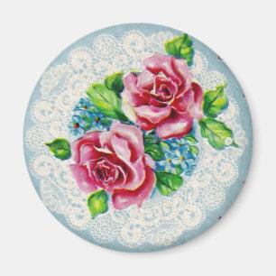 Hübsche Vintage Blume Magnet