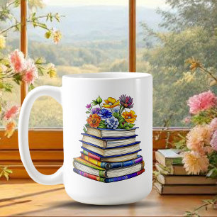 Hübsche Vintage Bücher und Blume Personalisiert Kaffeetasse