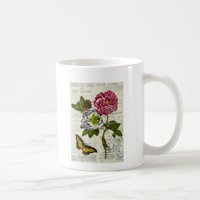 Hübsche Vintage Collage Kaffeetasse (Rechts)