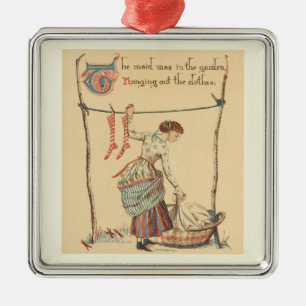 Hübsche Vintage-Dame Ornament Aus Metall