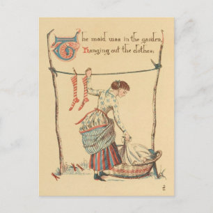 Hübsche Vintage-Dame Postkarte
