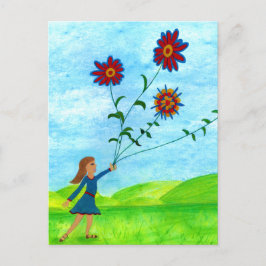 Hübsche Vintage Illustration Postkarte