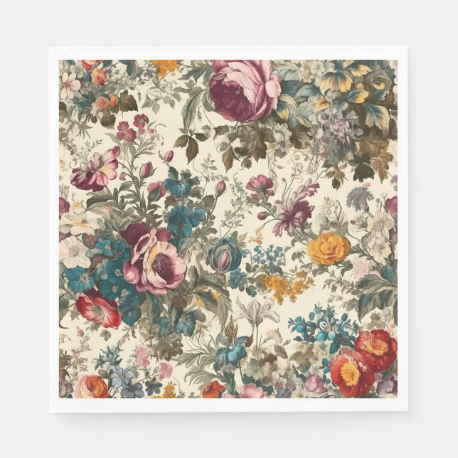 Hübsche Vintage Inspirierte Blütenbildung Serviette (Vorderseite)