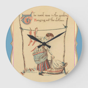 Hübsche Vintage Lady Große Wanduhr