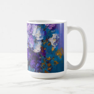 Hübsche Vintage-Lila-Blumen Kaffeetasse