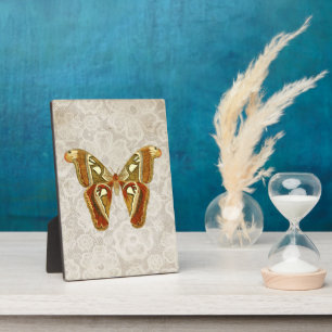 Hübsche Vintage Moth Botanic Tabletop Fotoplatte