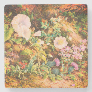 Hübsche Vintage-Petunien-Blumen-Blumenmalerei Steinuntersetzer