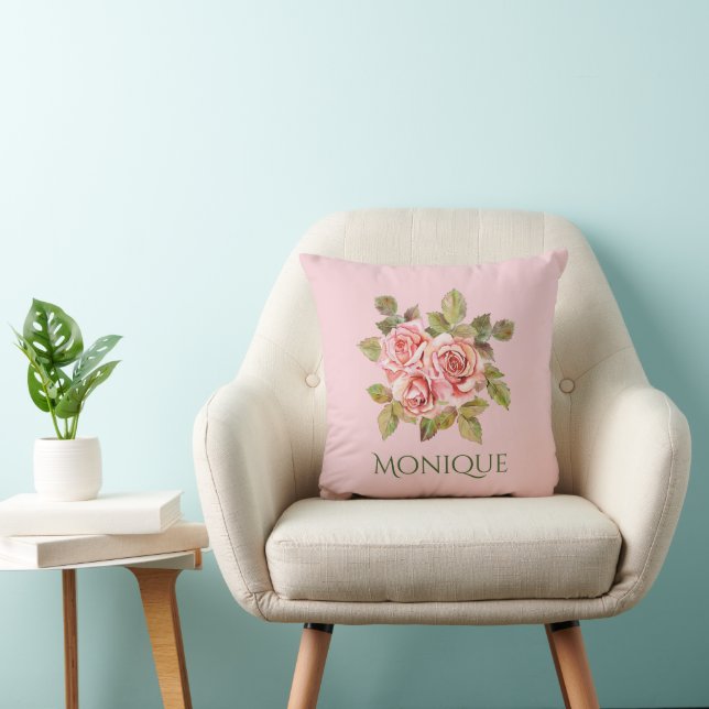 Hübsche Vintage Rosensteine Personalisiert Kissen (Stuhl )
